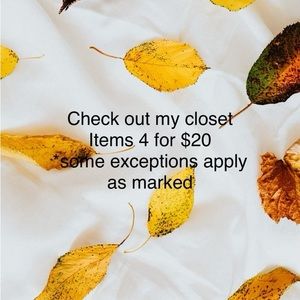 Fall sale! 4 for $20